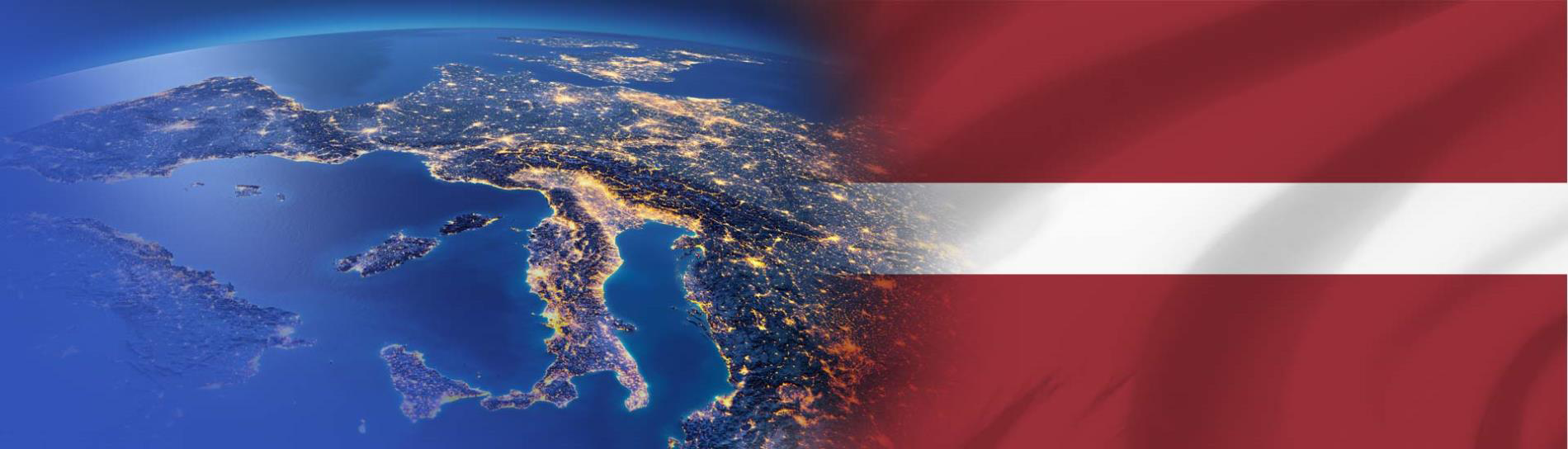 Լատվիայի դրոշը եվրոպական մայրցամաքում